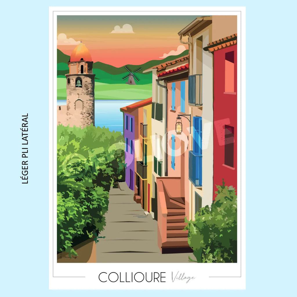 Affiche Collioure Village | Imparfaite 50x70 cm