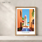 Clocher de Collioure en affiche A4 dans un cadre 21x30 cm