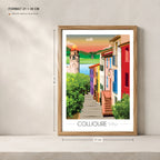 Collioure village Pyrénées Orientales affiche A4 dans un cadre 21x30 cm