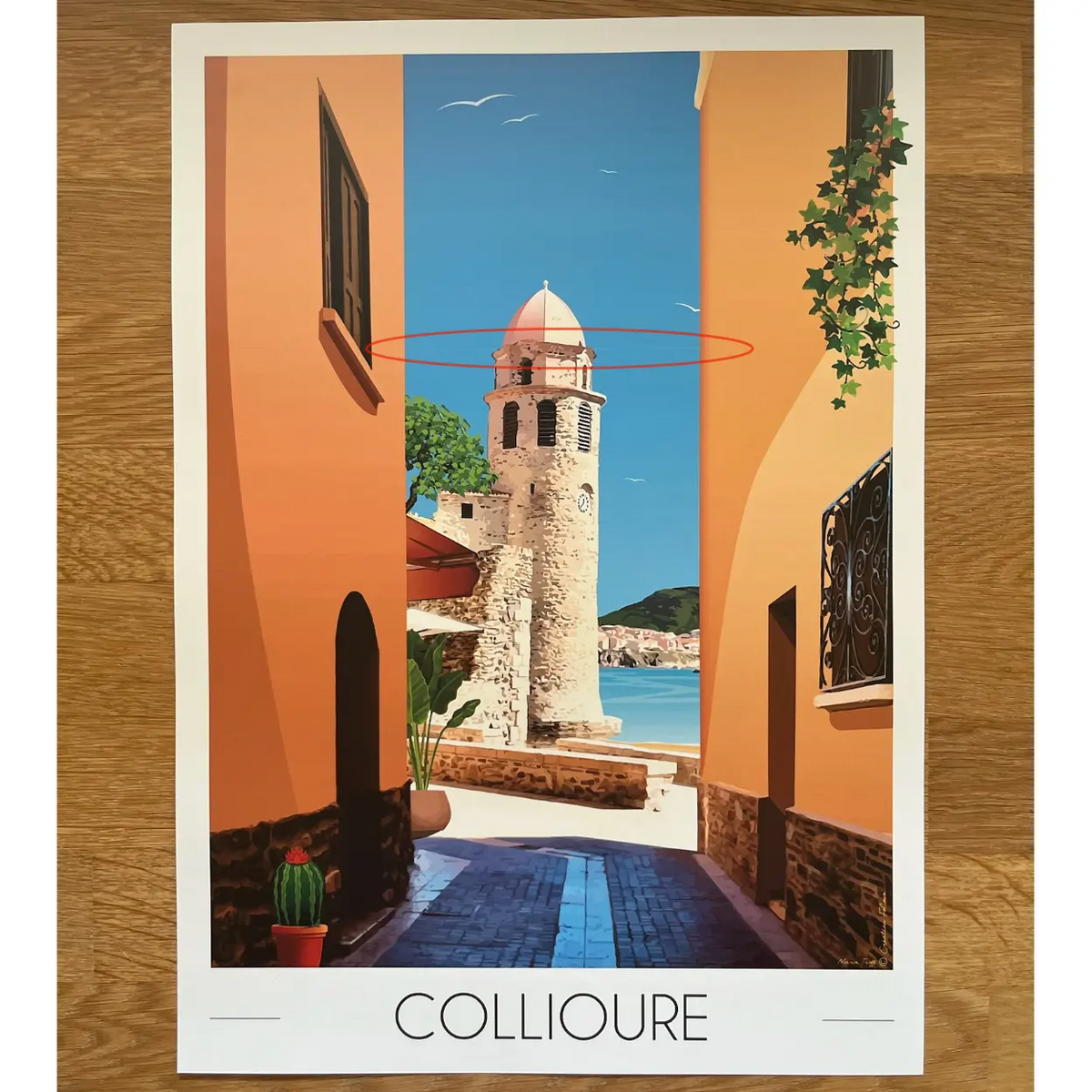 Affiche Collioure Clocher | Imparfaite 30x42 cm