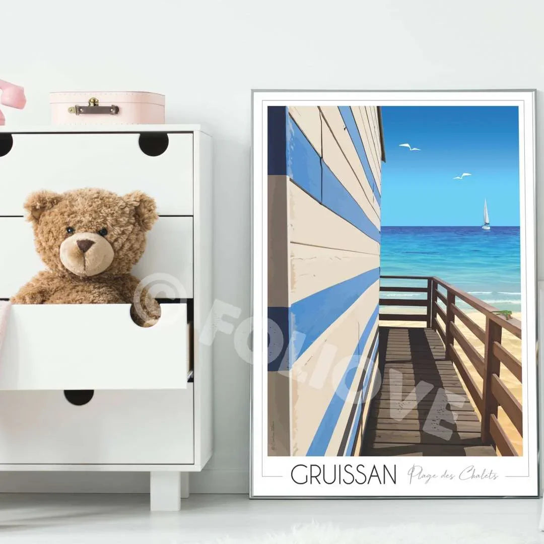 Affiche Gruissan Cabane de Plage
