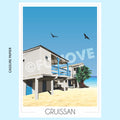 Affiche de Gruissan - Maisons sur pilotis | Imparfaite 50x70