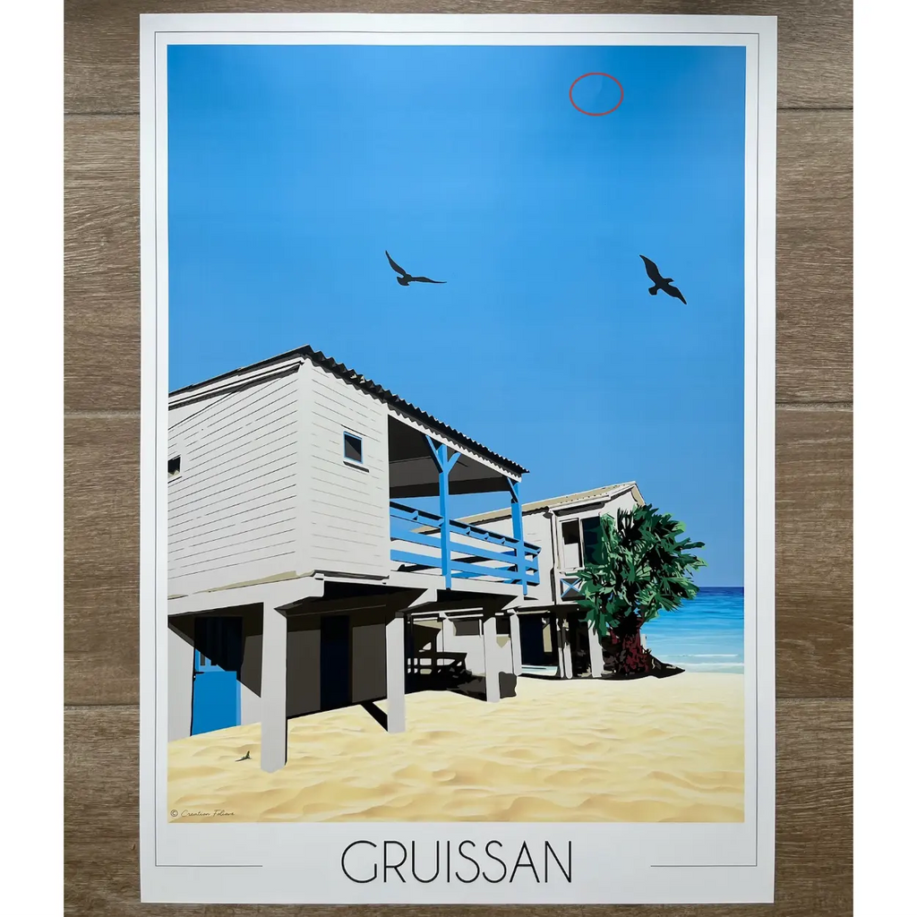 Affiche de Gruissan - Maisons sur pilotis | Imparfaite 50x70