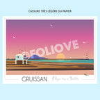 Affiche Gruissan Plage des Chalets | Imparfaite 50x70 cm