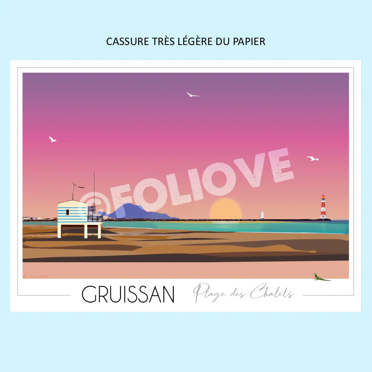 Affiche Gruissan Plage des Chalets | Imparfaite 50x70 cm