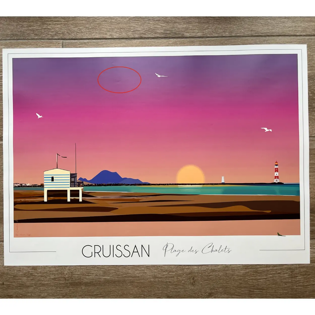 Affiche Gruissan Plage des Chalets | Imparfaite 50x70 cm