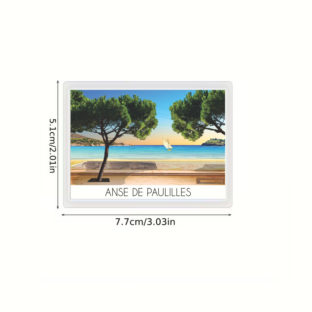Dimensions Aimant pour frigo Anse de Paulilles