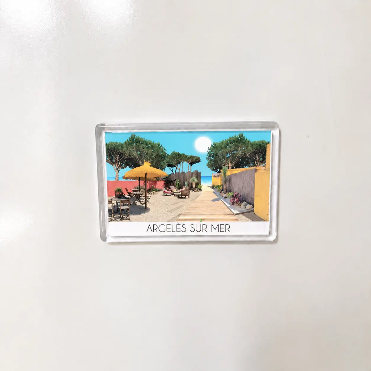 Aimant pour frigo souvenir Argeles sur mer vue de face