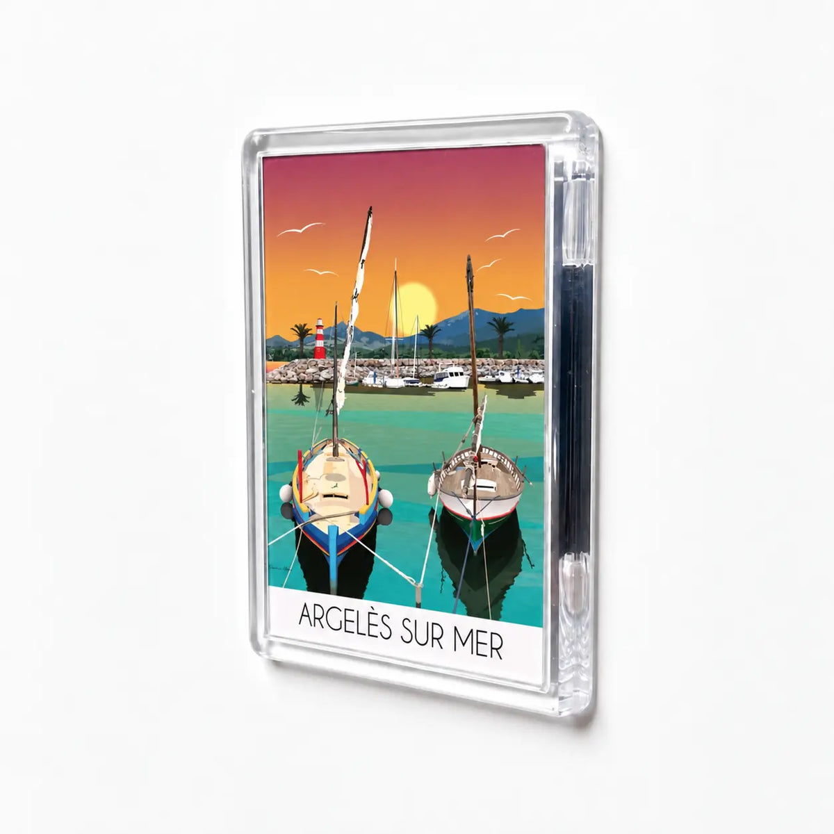 aimant frigo argelès sur mer port vue de profil