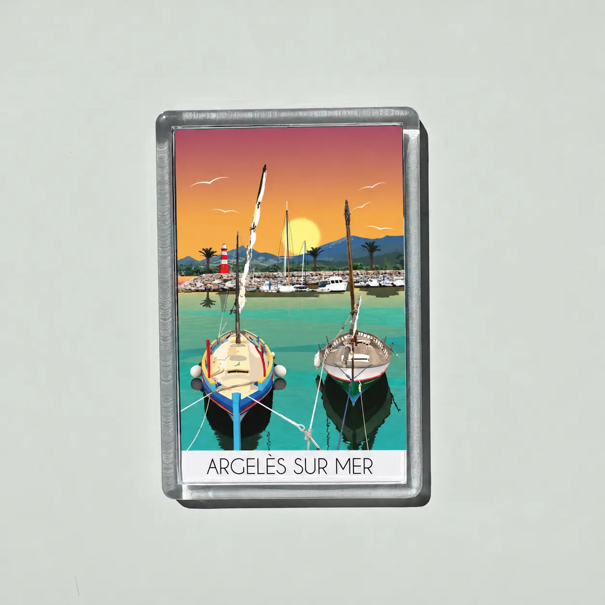 aimant frigo argeles sur mer port vue de face