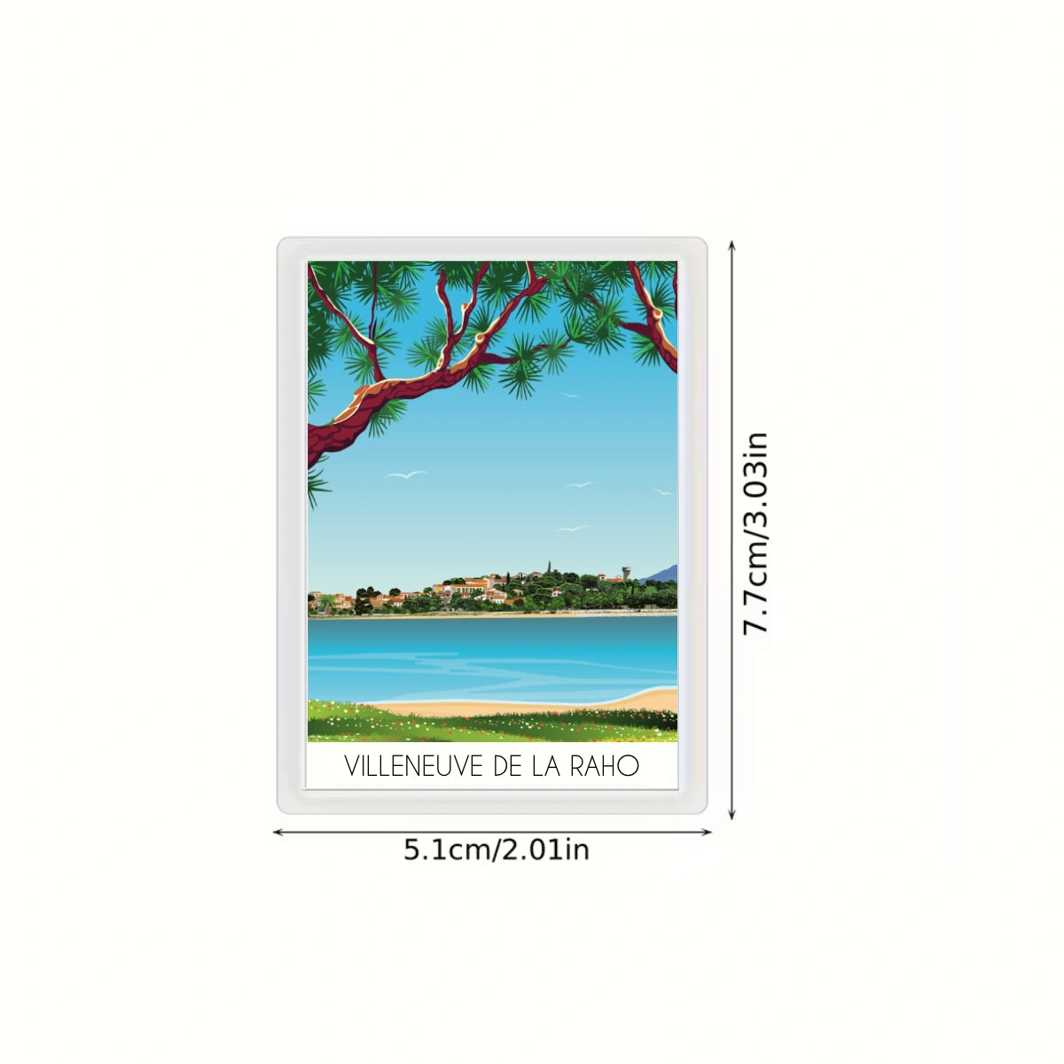 Aimant pour frigo Villeneuve de la raho dimensions