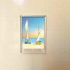 Aimant de frigo barques catalanes vu de face