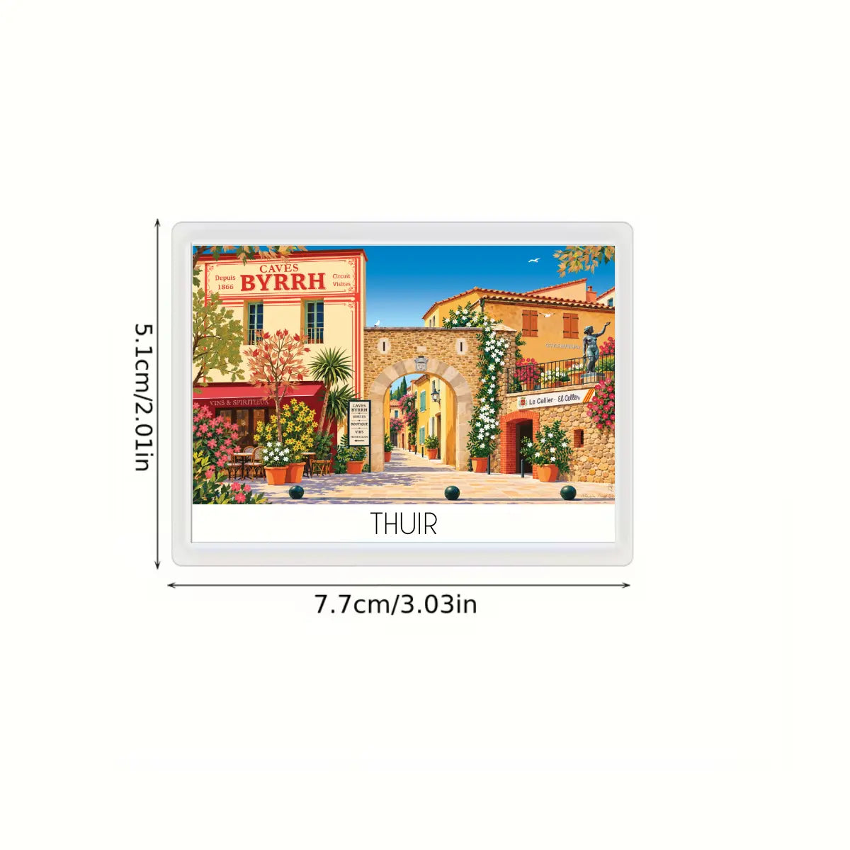 Dimensions de l'aimant pour frigo Thuir Caves Byrrh
