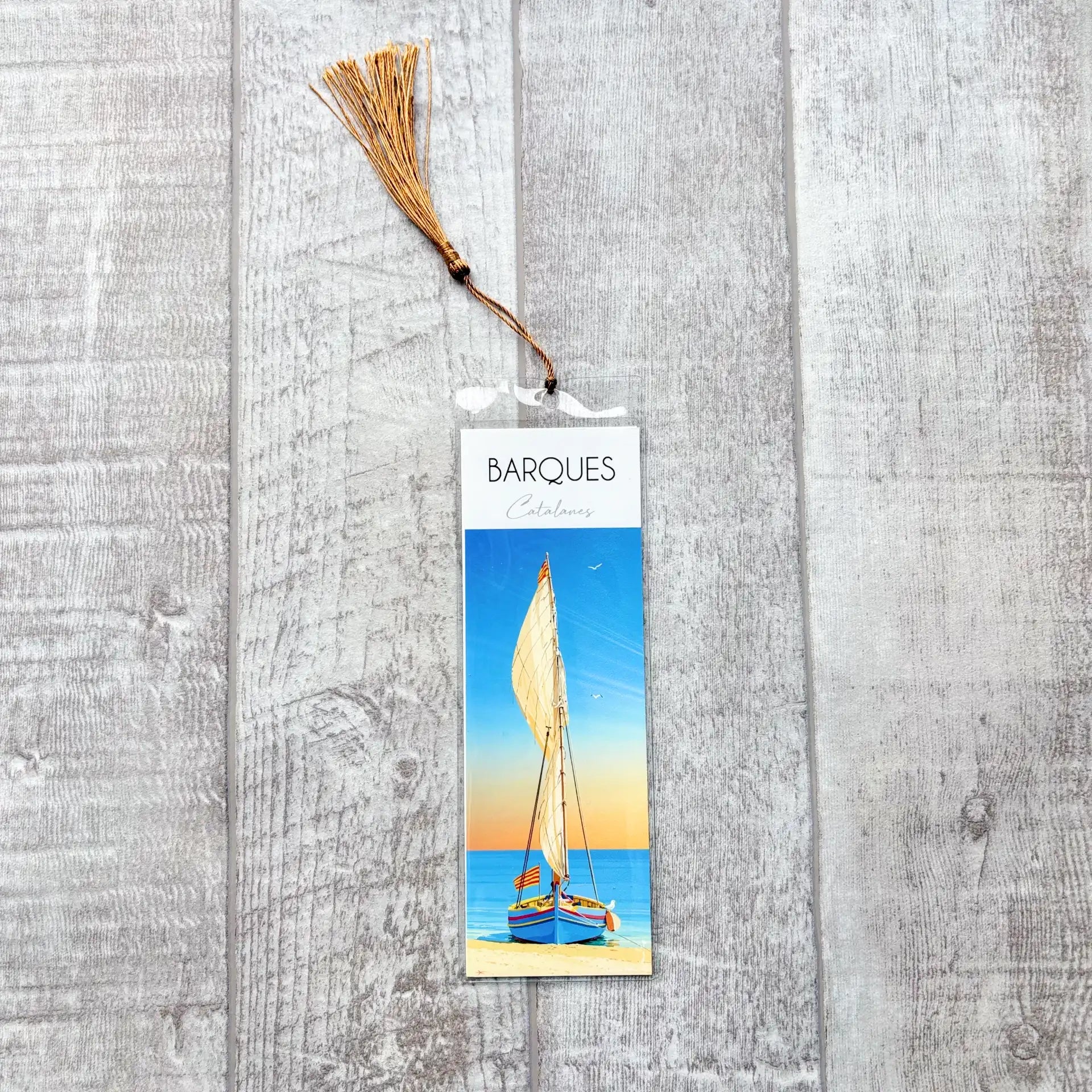 Marque-pages Barque Catalane bleue