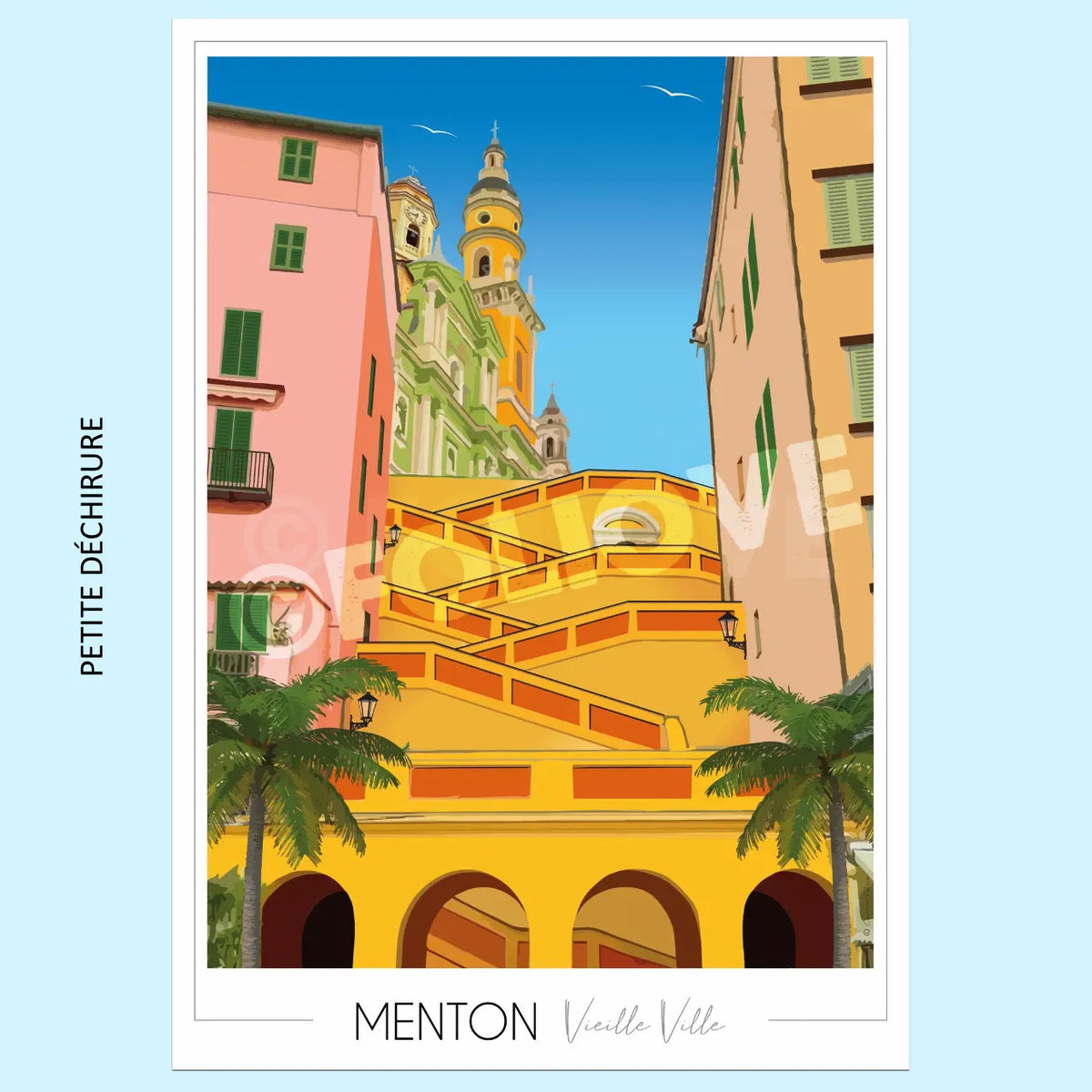 Affiche Menton Vieille ville | Imparfaite 50x70 cm