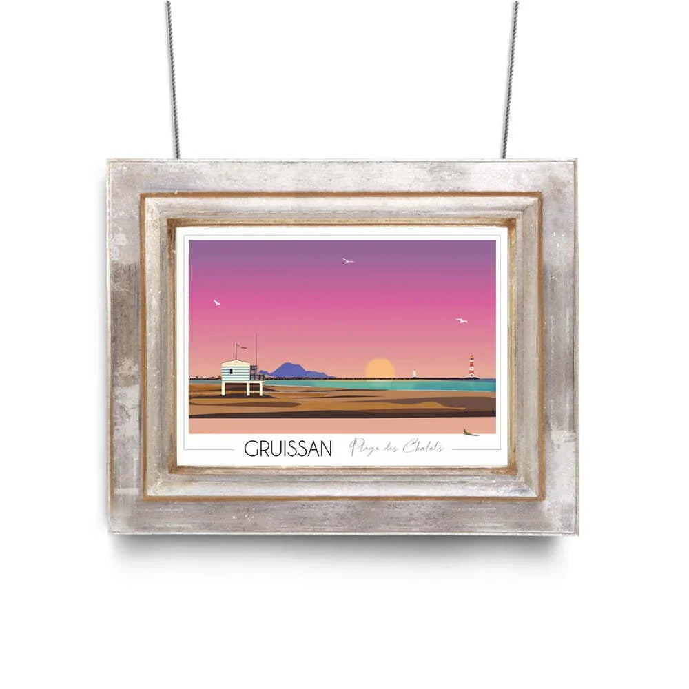 Affiche Gruissan Plage des Chalets