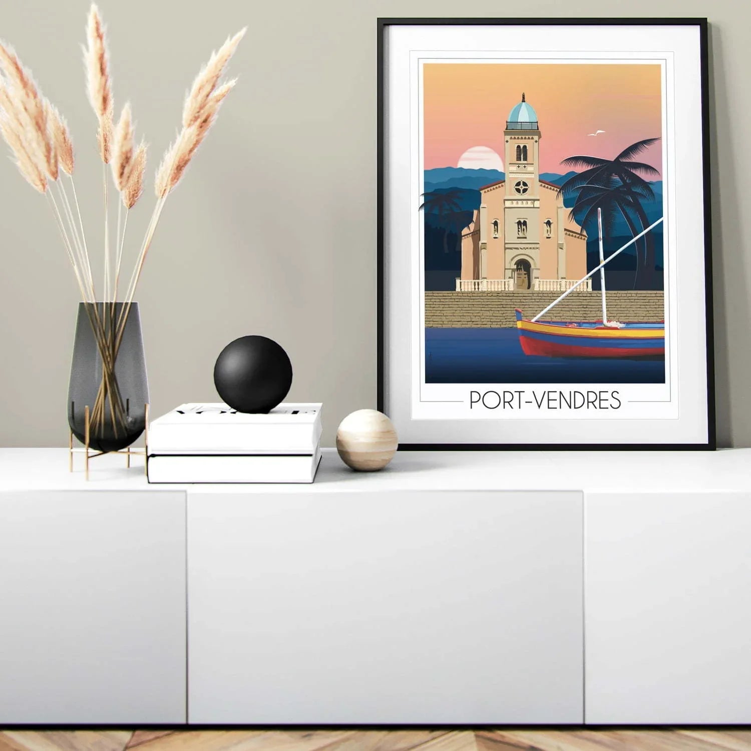 Affiche Port Vendres - Église