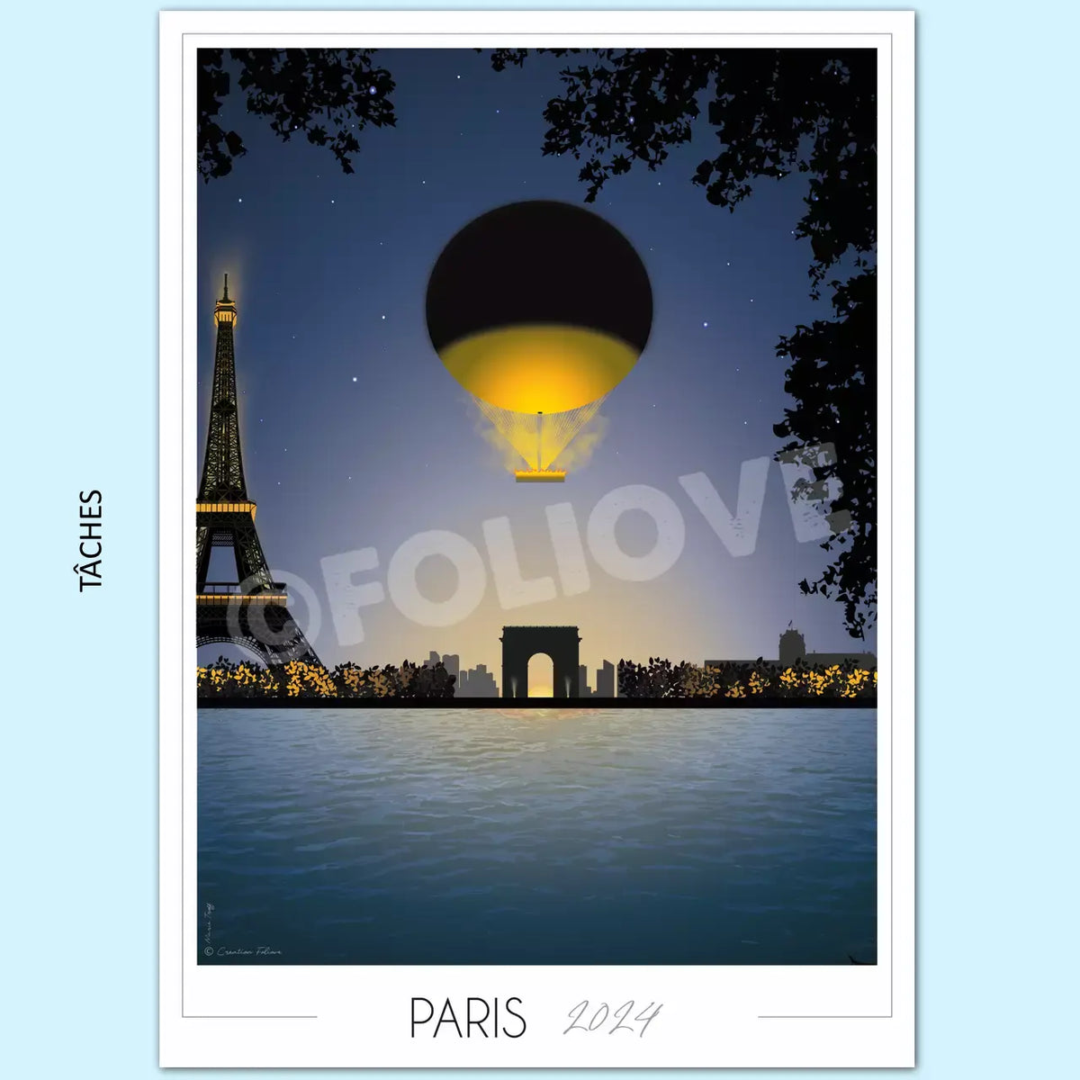Affiche Paris 2024 Vasque Olympique 250g | Imparfaite 50x70 cm