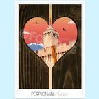 Affiche Perpignan Castillet au coucher du soleil