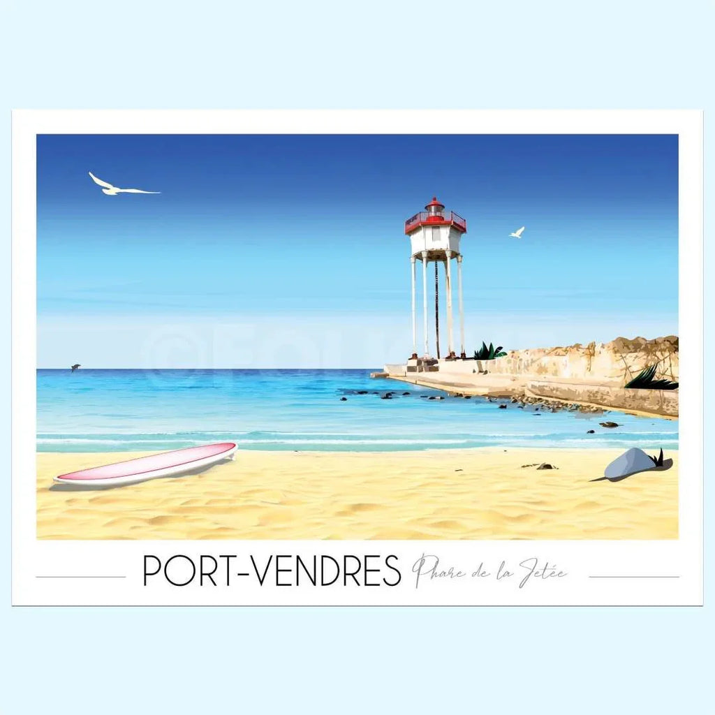 Affiche de Port Vendres - Phare de la jetée