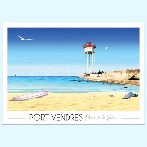 Affiche de Port Vendres - Phare de la jetée