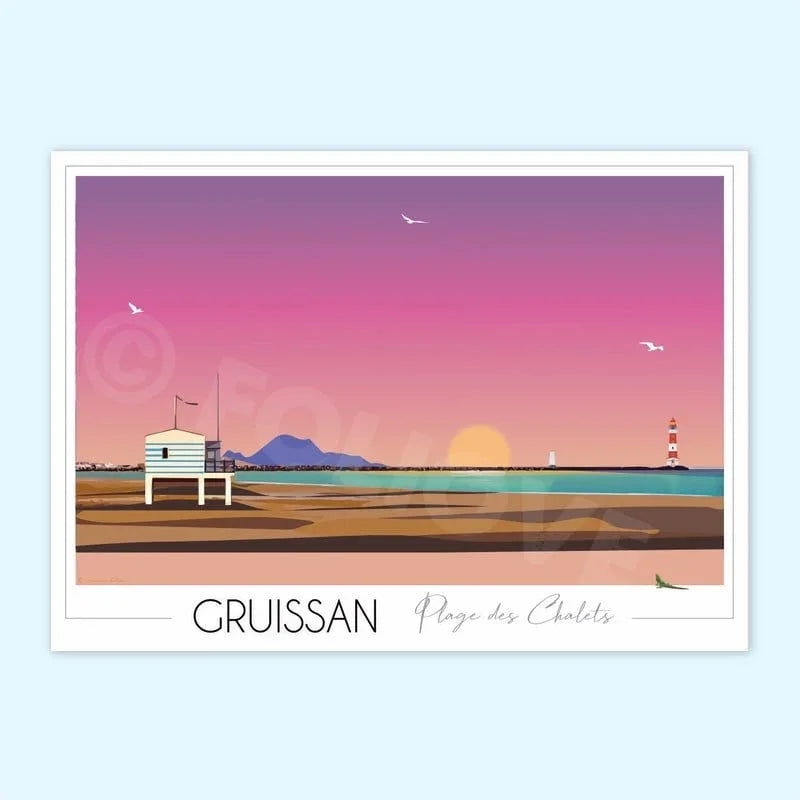 Affiche Gruissan Plage des Chalets