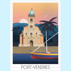 Affiche Port Vendres - Église
