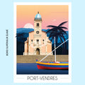 Affiche Port Vendres - Église | Imparfaite 30x42 cm