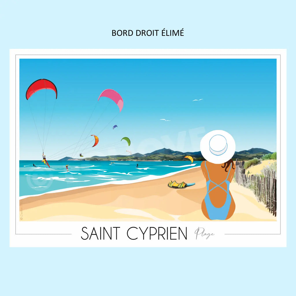 Affiche Saint Cyprien Plage | Imparfaite 50x70 cm