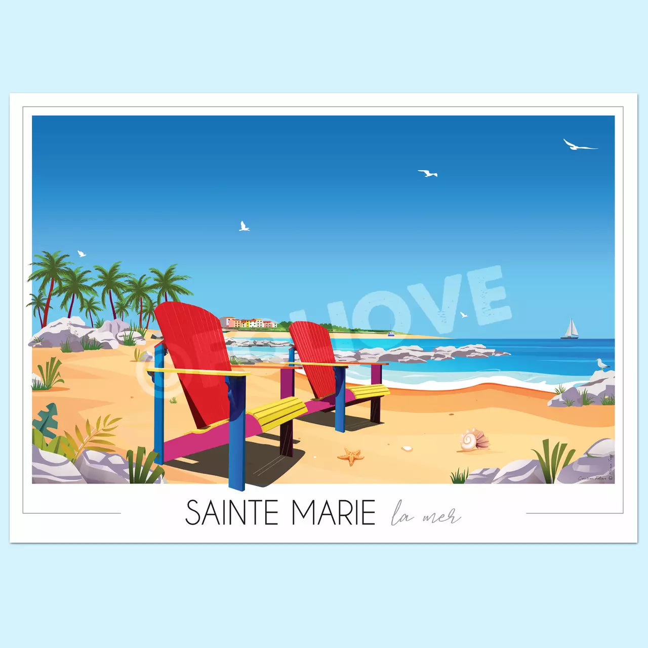 Affiche Sainte-Marie La Mer plage
