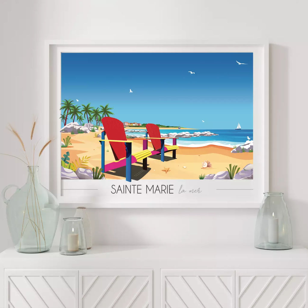 Affiche Sainte-Marie La Mer plage