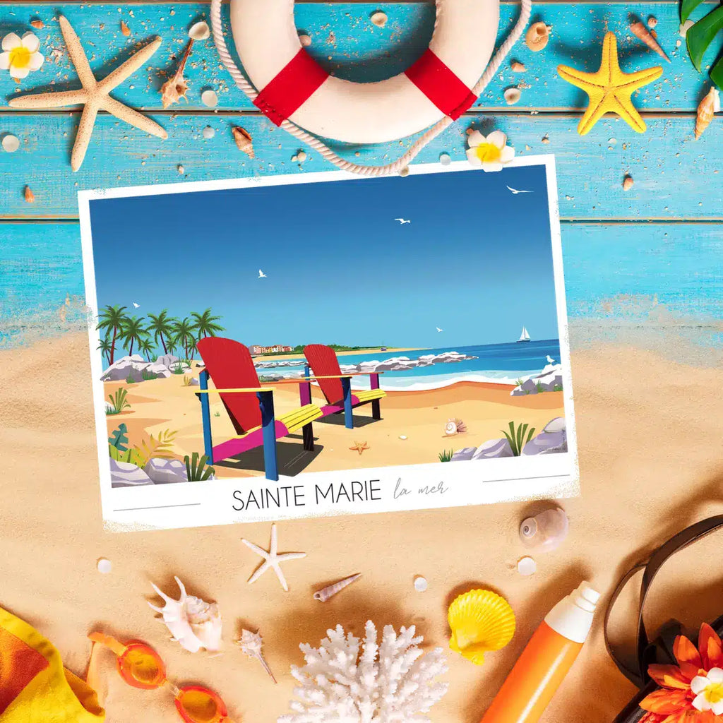 Affiche Sainte-Marie La Mer plage