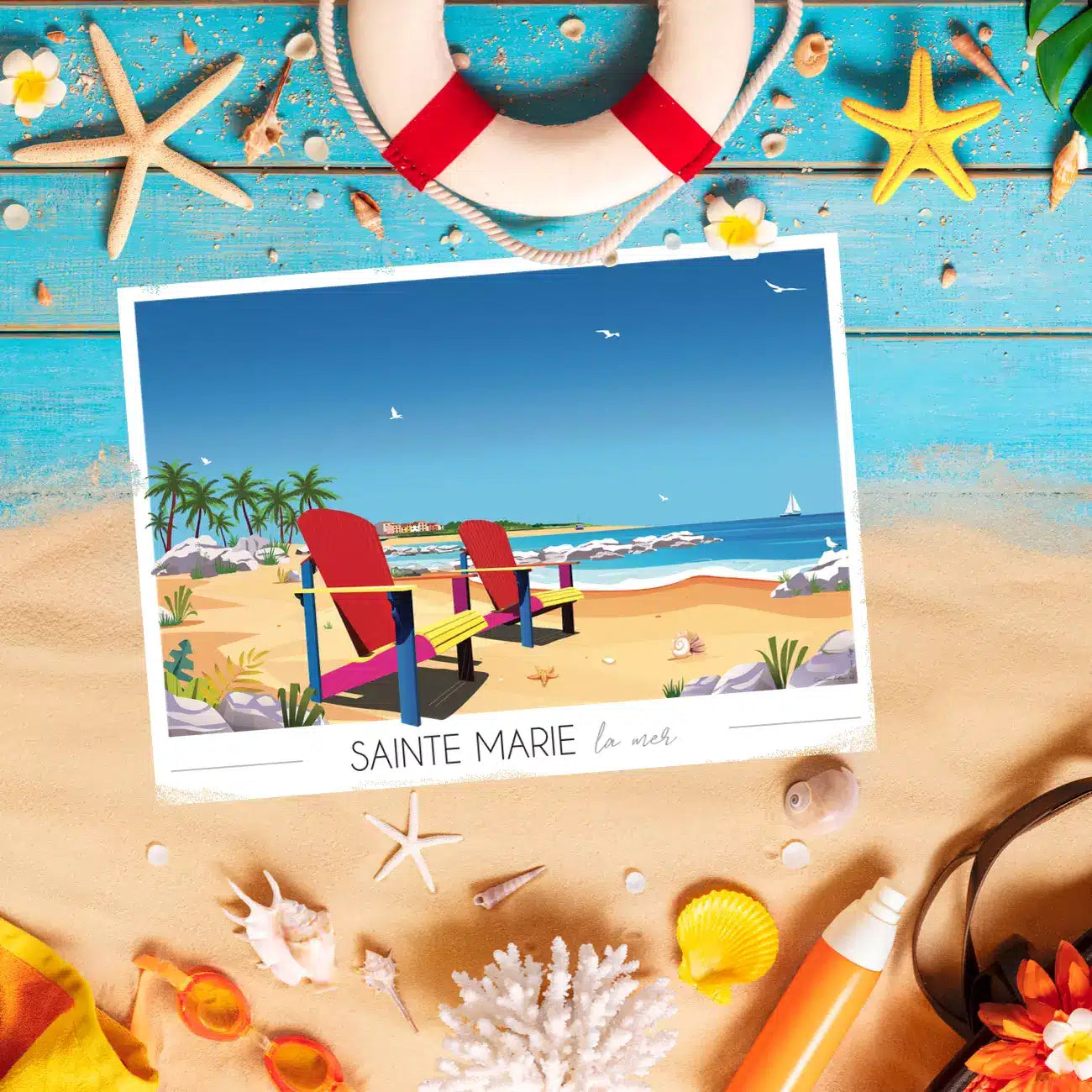 Affiche Sainte-Marie La Mer plage