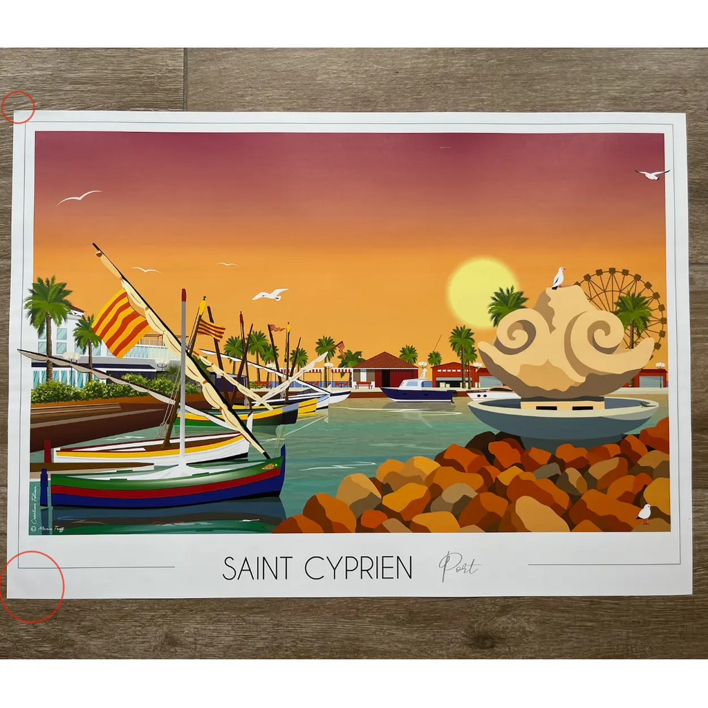 Affiche Saint-Cyprien port | Imparfaite 50x70 cm