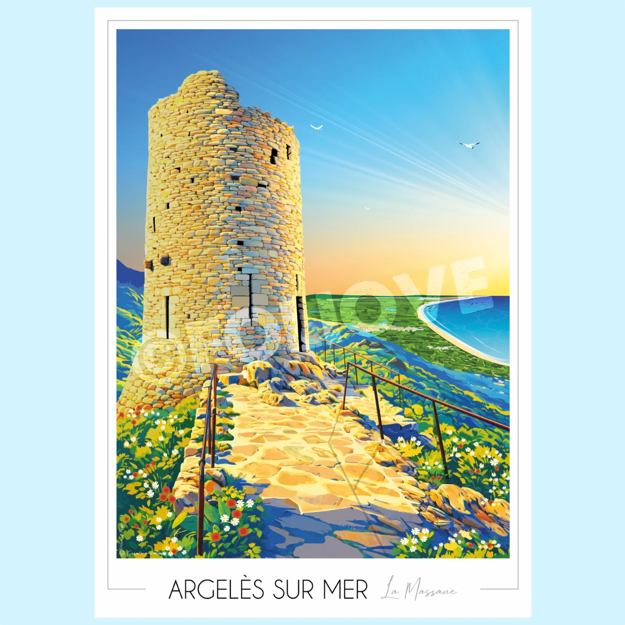Affiche Argelès sur mer - Tour de la Massane