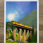 Affiche Train Jaune Pont Séjourné | Imparfaite 50x70 cm