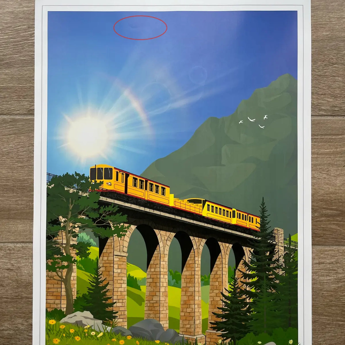 Affiche Train Jaune Pont Séjourné | Imparfaite 50x70 cm