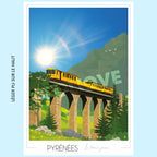 Affiche Train Jaune Pont Séjourné | Imparfaite 50x70 cm