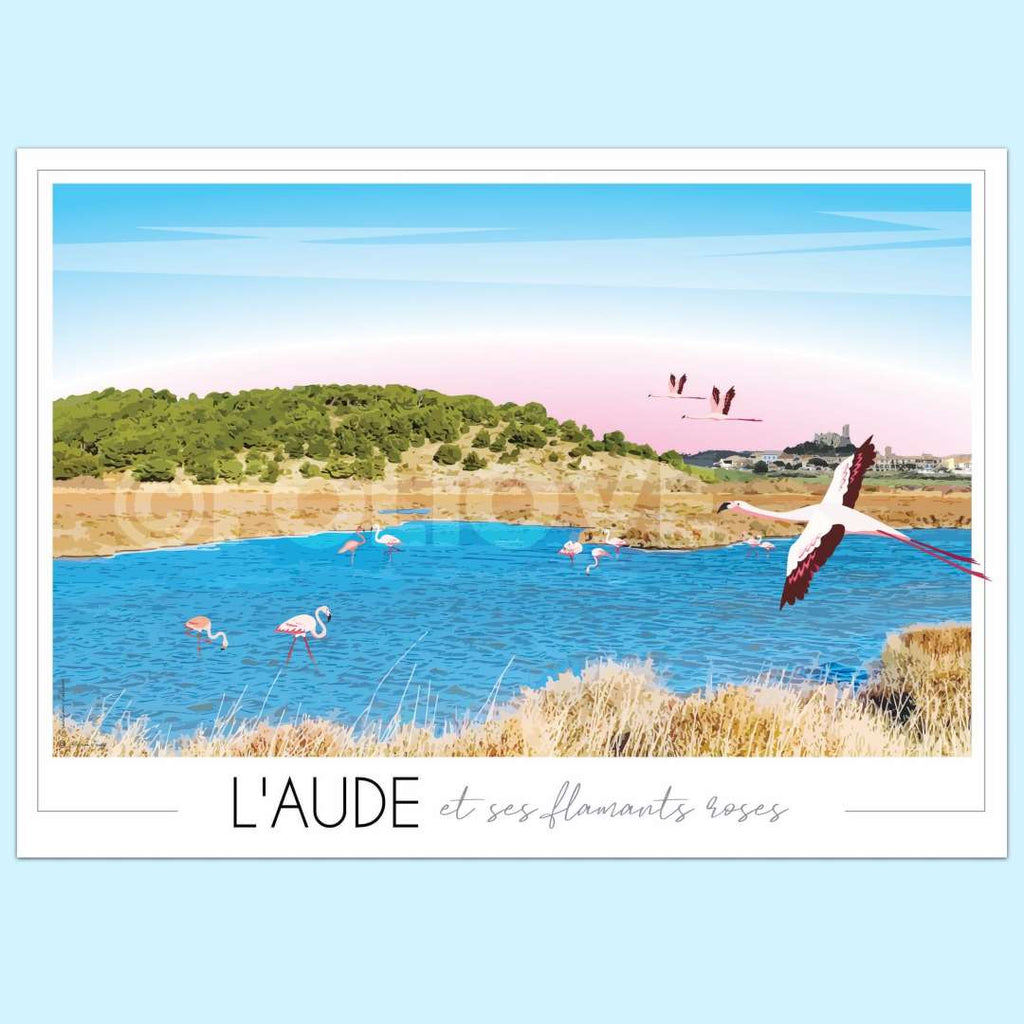 Affiche Aude et ses flamants roses