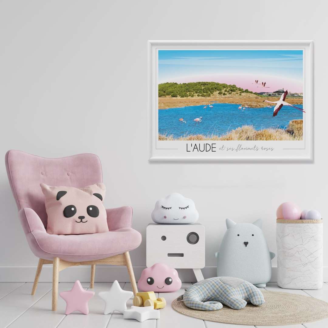 Affiche Aude et ses flamants roses