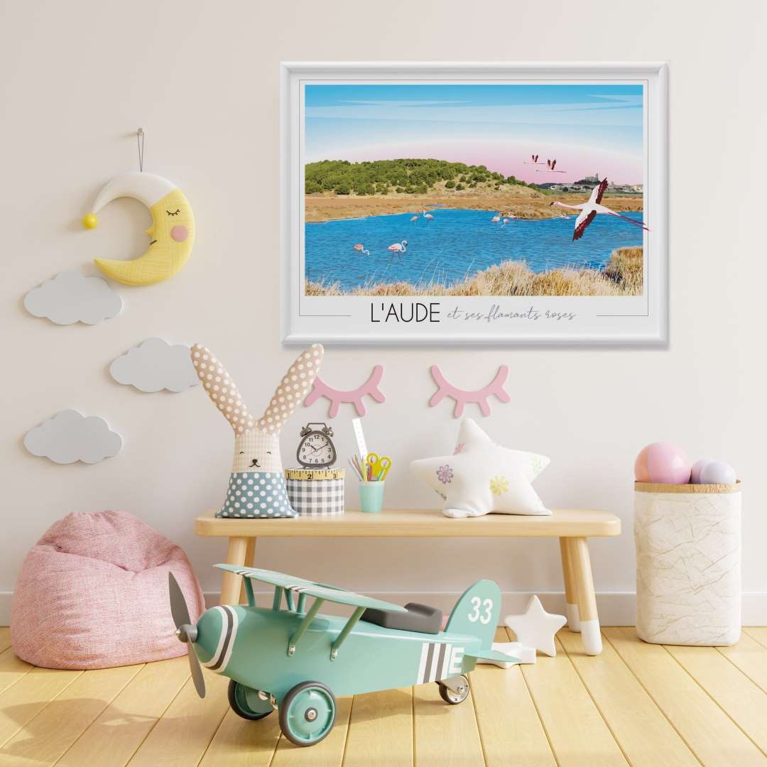 Affiche Aude et ses flamants roses