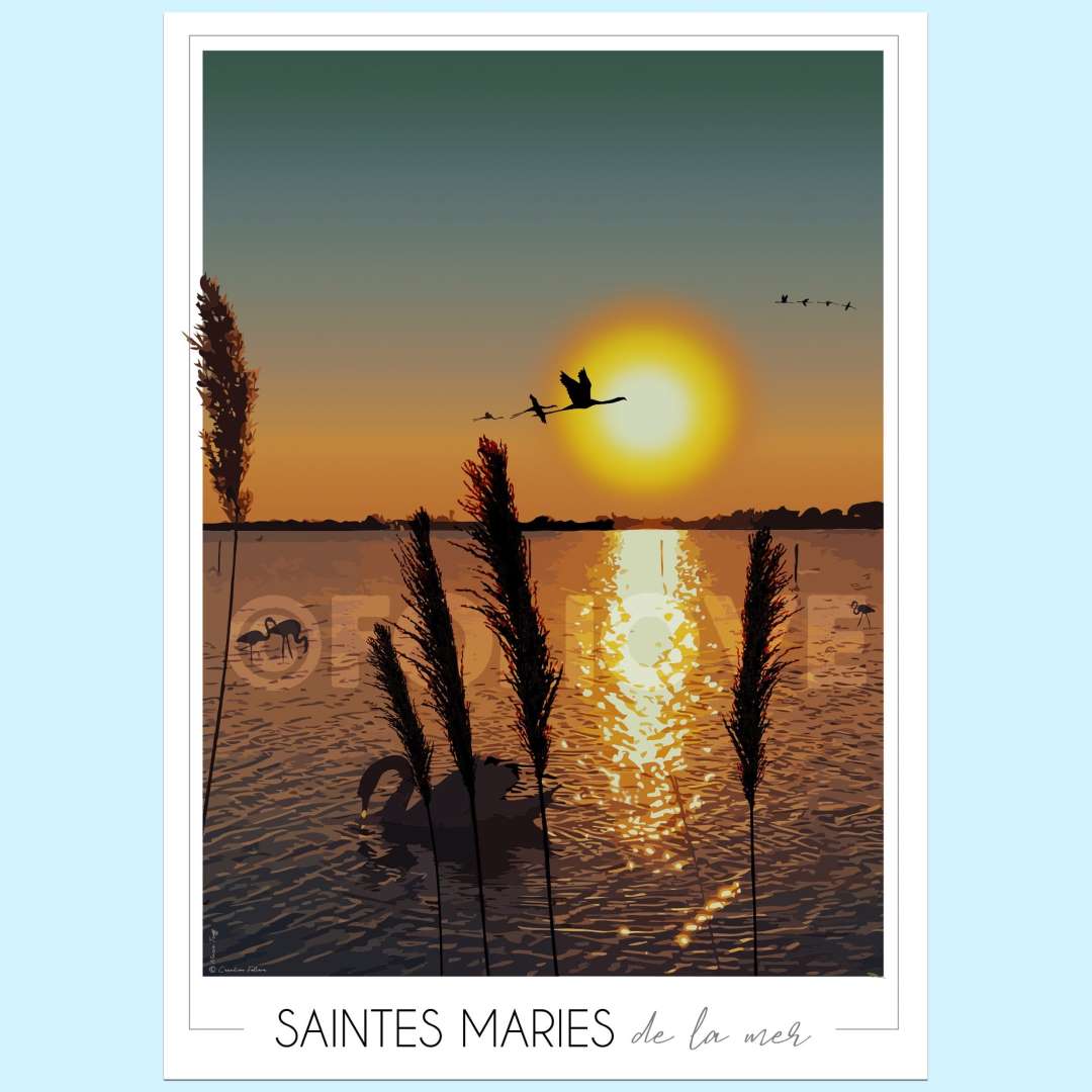 Affiche Camargue Saintes-Maries-de-la-mer