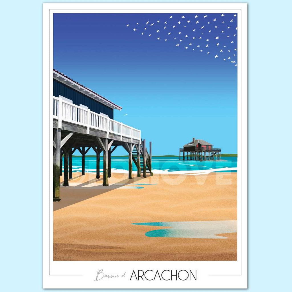 Affiche Cabanes tchanquées - Arcachon