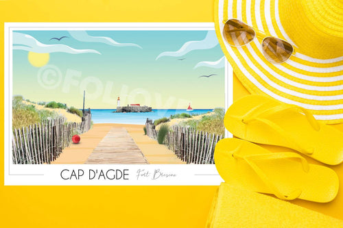 Affiche Cap d'Agde Fort Brescou