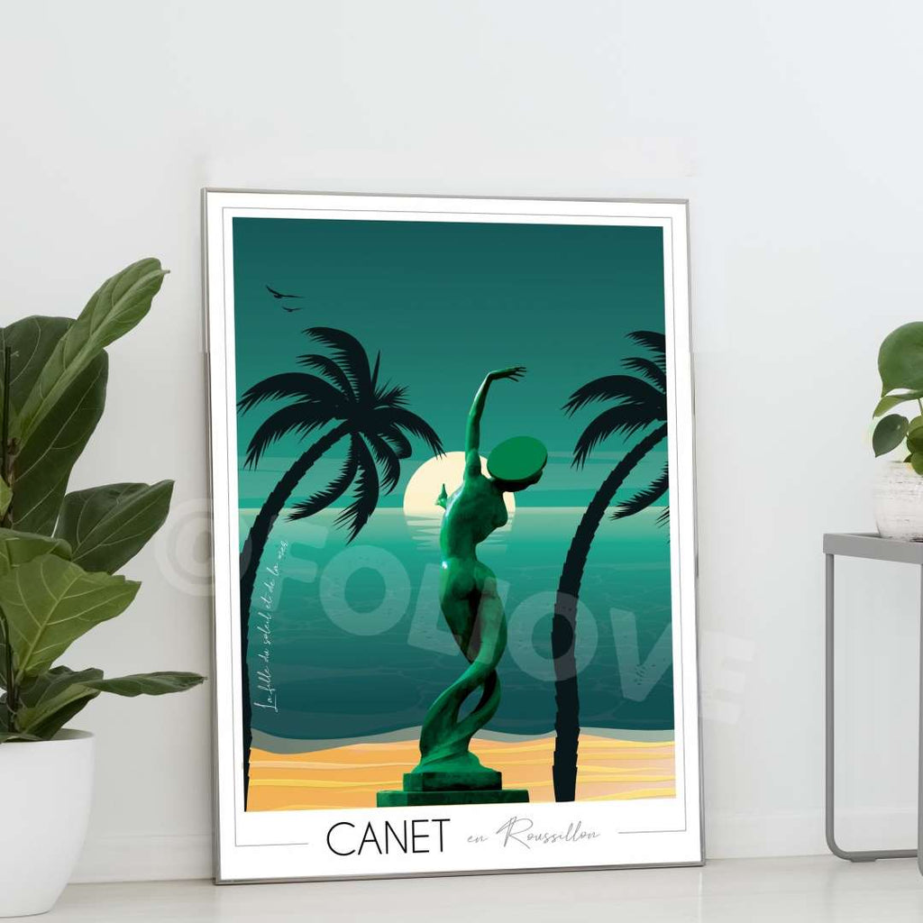 Affiche Canet en Roussillon Fille du soleil et de la mer