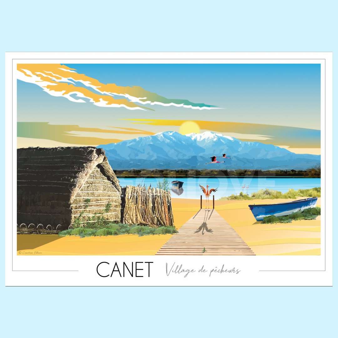 Affiche Canet en Roussillon Village de pêcheurs