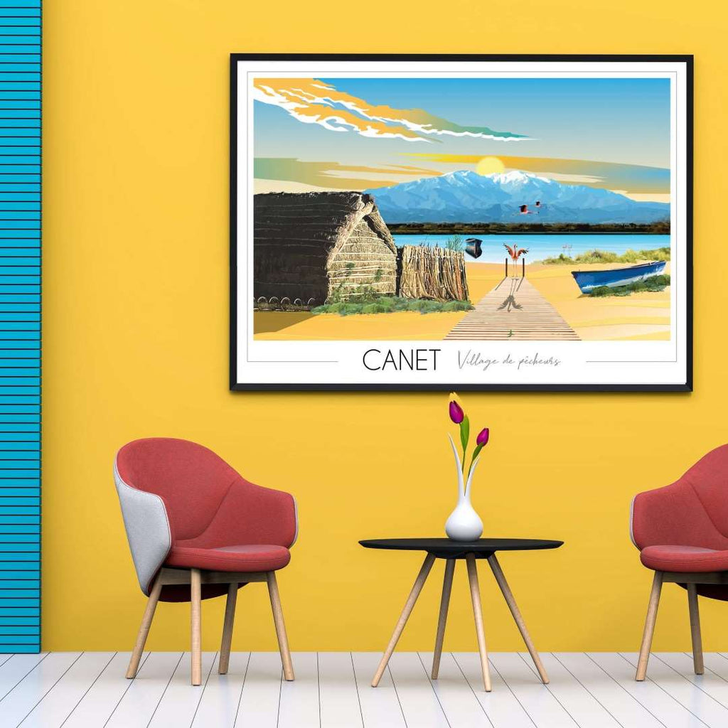 Affiche Canet en Roussillon Village de pêcheurs
