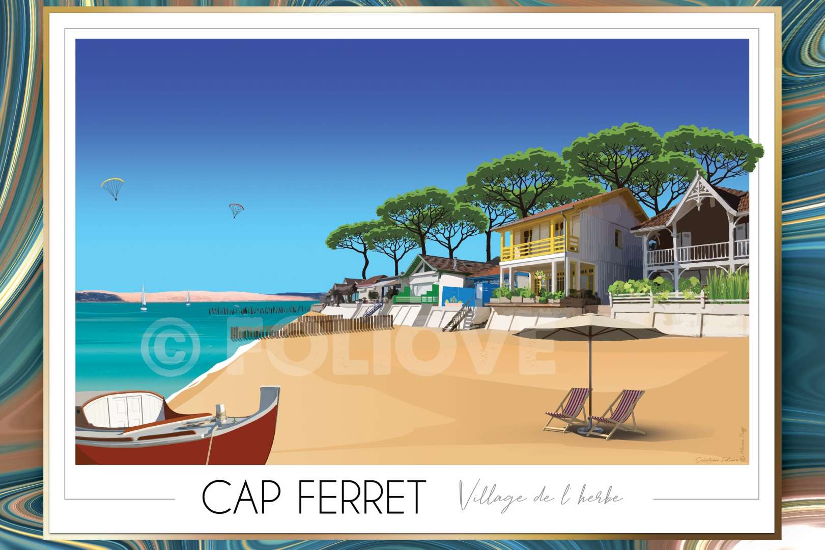 Affiche Lège Cap Ferret Village de l'Herbe