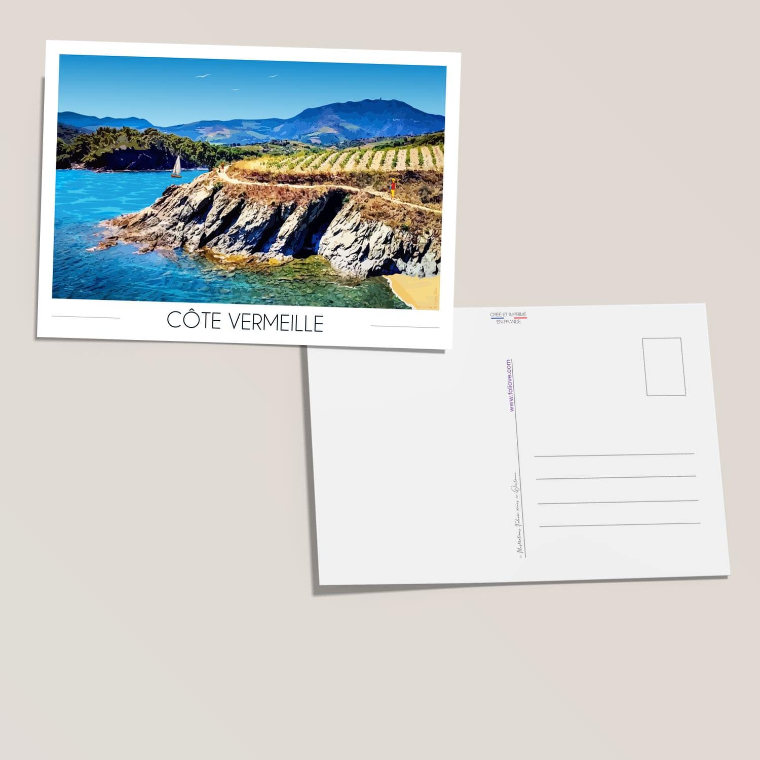Carte postale Côte Vermeille criques