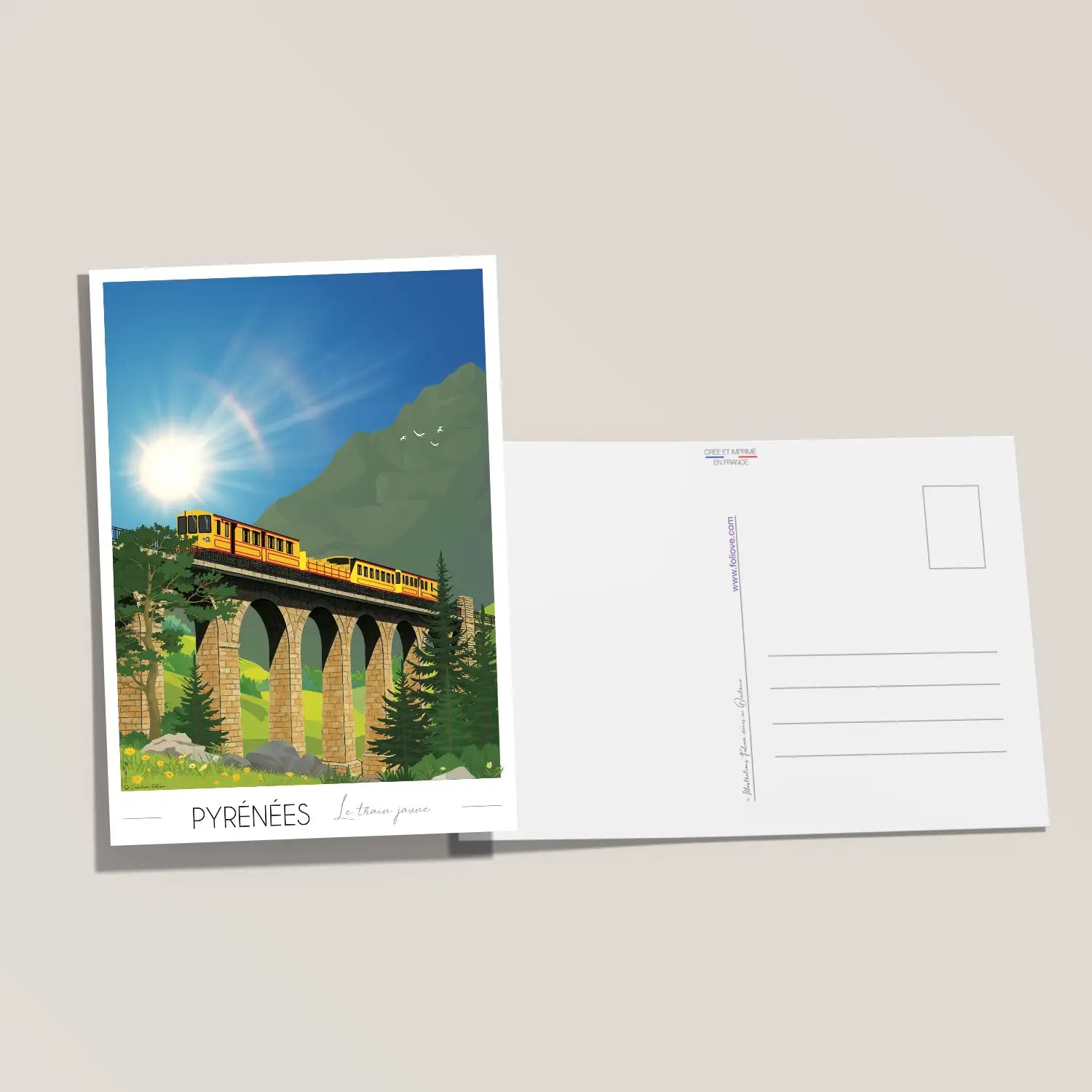 Carte postale Train Jaune Pont Séjourné